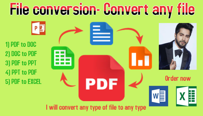 Gig Preview - Convert a PPT to PDF or PDF to PPT or any other conversion of files