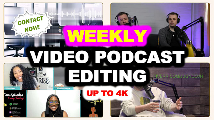 Gig Preview - Edit audio video of weekly video podcast professionally