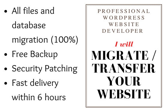 Gig Preview - Migrate your wordpress website to a new domain or hosting