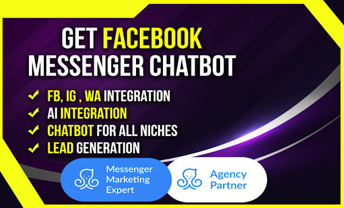 Gig Preview - Create a facebook messenger chatbot using manychat