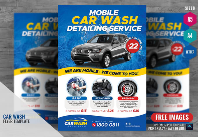 Gig Preview - Design car detailing flyer design, roof cleaning, pricelist