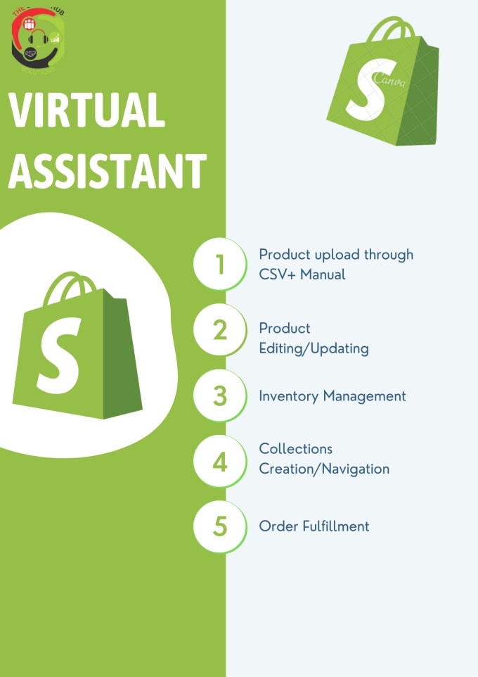 Gig Preview - Be shopify virtual assistant and shopify store manager