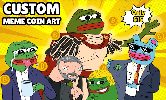 Bestseller - draw custom meme coin art for your web and social media