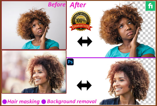 Bestseller - do photoshop hair masking and hair background removal