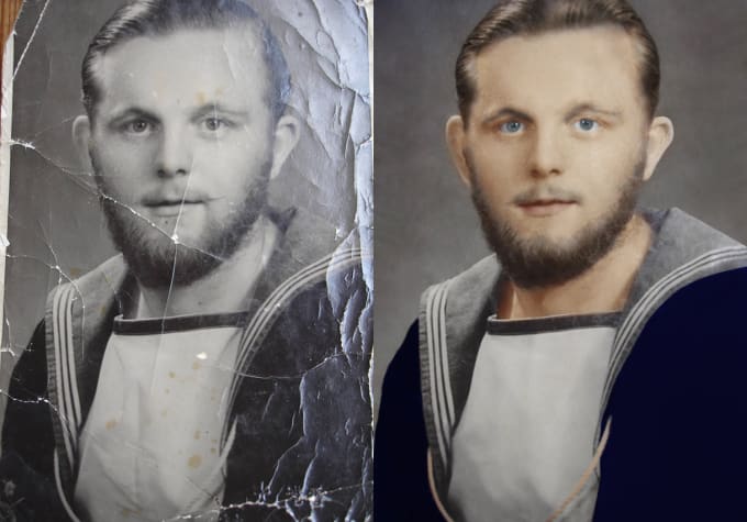 Gig Preview - Professionally restore damaged photo and colorize in 12hours