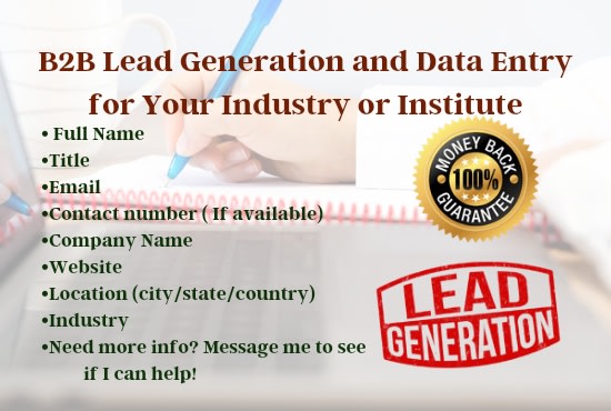 Bestseller - do b2b lead generation and data entry for your institute