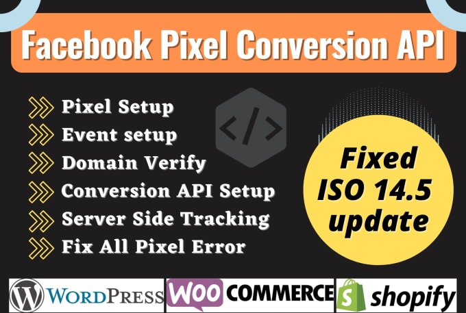 Gig Preview - Fix or setup facebook pixel conversion API, ios 14 update, event setup