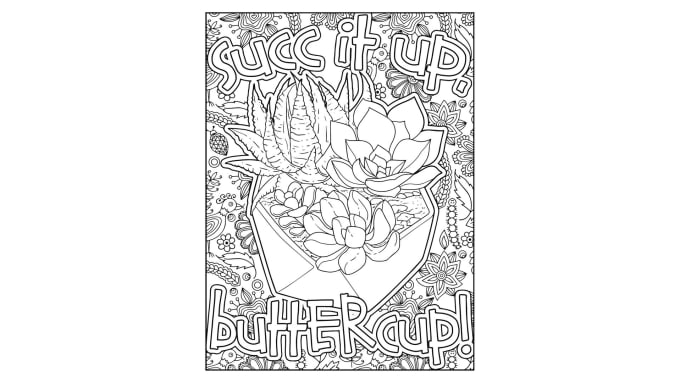 Gig Preview - Give 20 succulents suck printable adult coloring pages