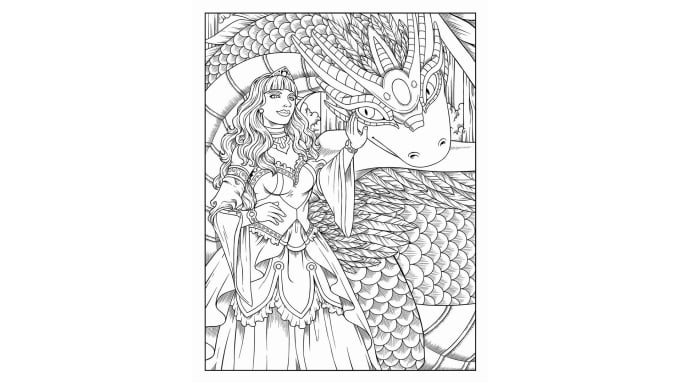 Gig Preview - Give 30 printable dragons adult coloring pages