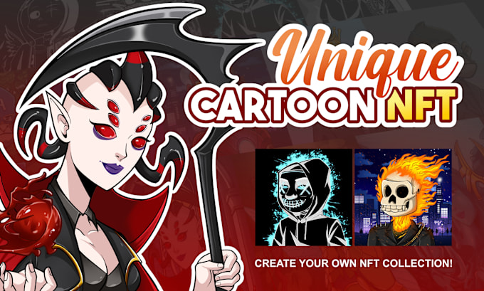 Gig Preview - Create unique cartoon nft art for your nft collection