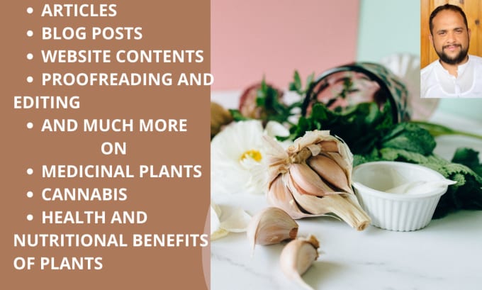 Gig Preview - Write articles or blogs on medicinal plants and herbs