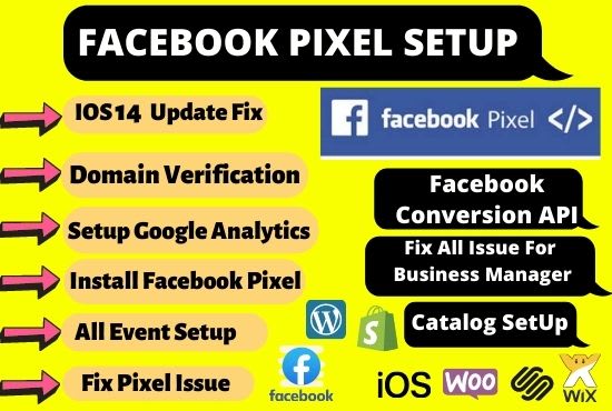 Gig Preview - Fix your facebook pixel any issue and domain issue for ios 14 update