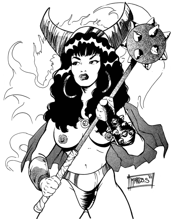 Gig Preview - Draw a fantasy girl pen and ink stlye