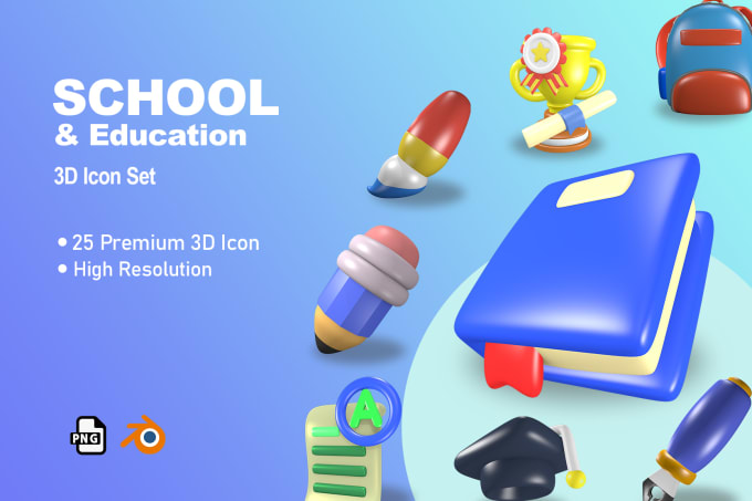 Gig Preview - Design icon cute 3d objects illustration for web, games, etc