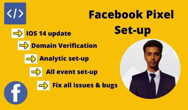 Gig Preview - Fix or setup facebook pixel, conversion API, ios 14 update and domain issue