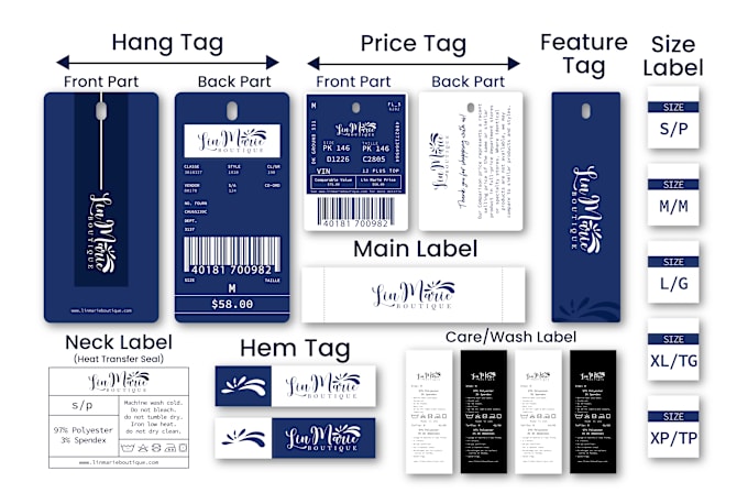 Gig Preview - Design neck label, clothing tag, hang tag, clothing label and wash label