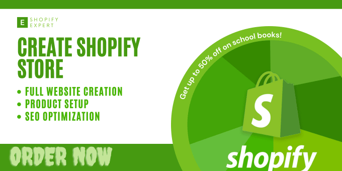 Gig Preview - Create shopify store and shopify website design