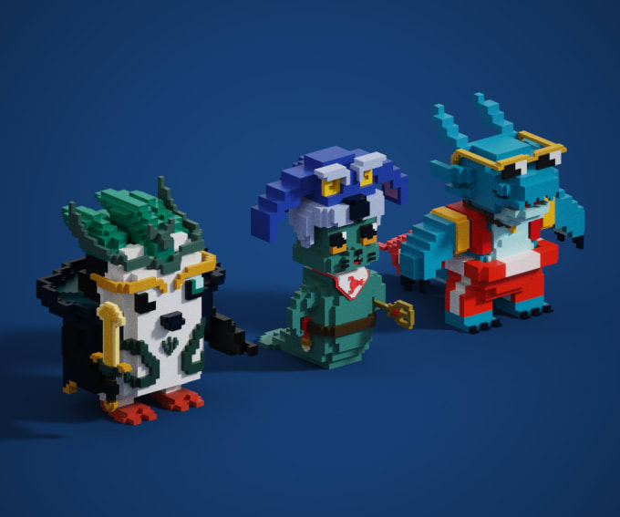 Gig Preview - Create 1000 3d nft items, collectibles, characters in voxel art