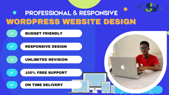 Gig Preview - Create a professional responsive website for you using wordpress