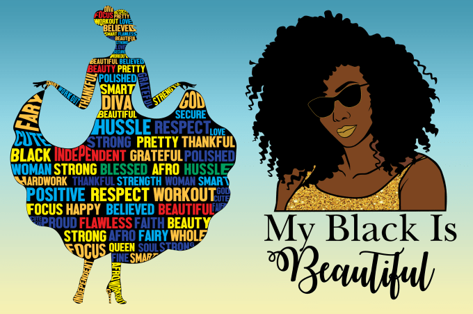 Gig Preview - Do creative african american and word cloud t shirt design