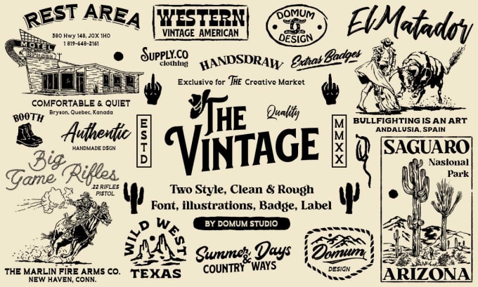 Bestseller - draw vintage westren illustraton for logo and tshirt merchandise brand