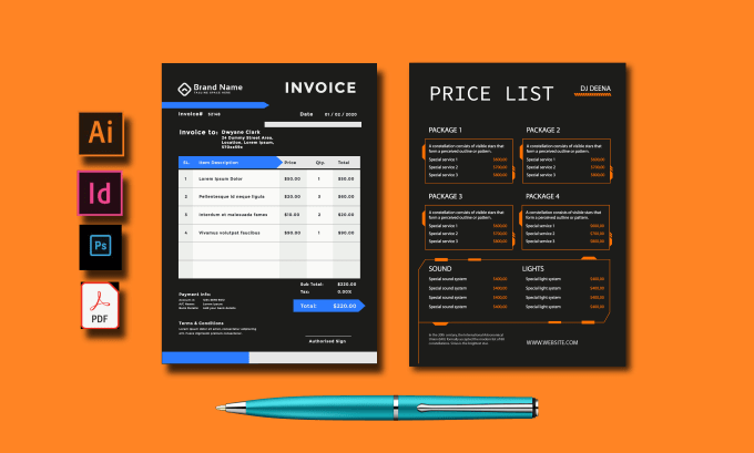 Gig Preview - Do professional invoice, product catalog, sell sheet, one sheet, price list