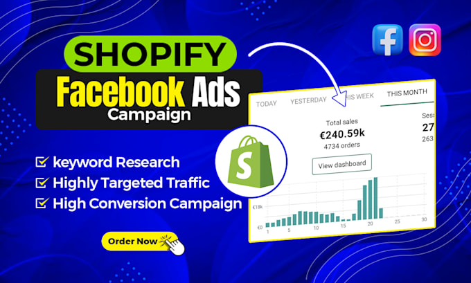 Gig Preview - Setup and manage high conversion shopify dropshipping facebook ads campaign