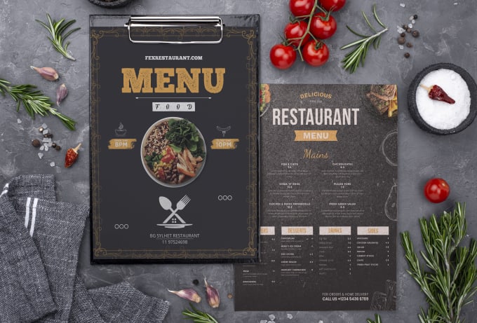 Gig Preview - Do restaurant menu design food menu digital menu board