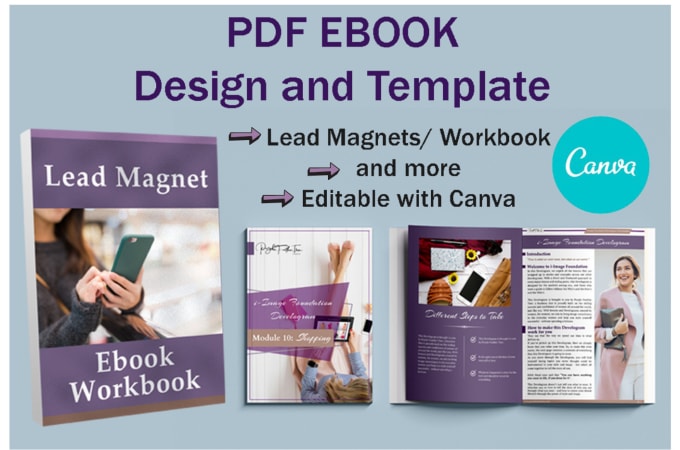 Gig Preview - Design ebooks pdfs, workbooks, lead magnets in canva