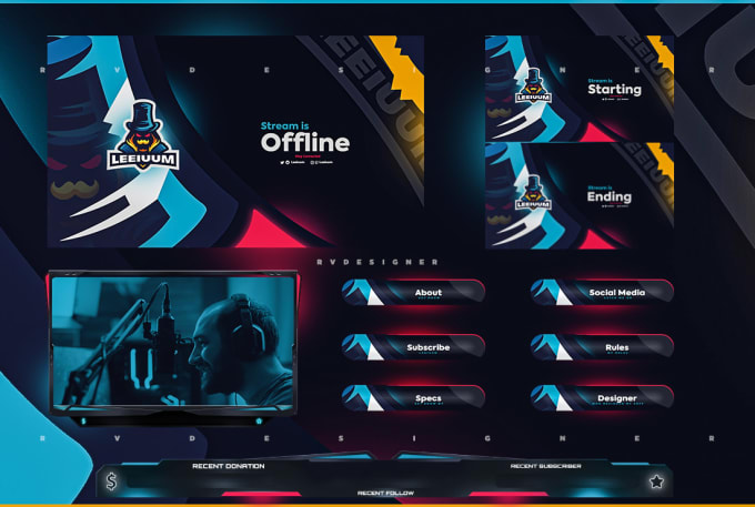 Gig Preview - Design animated twitch overlay or stream package