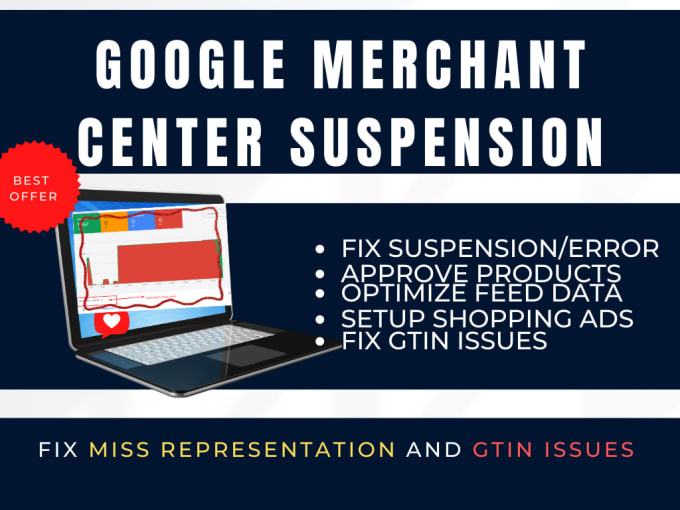 Gig Preview - Fix google merchant account issues, errors and setup shopping ads