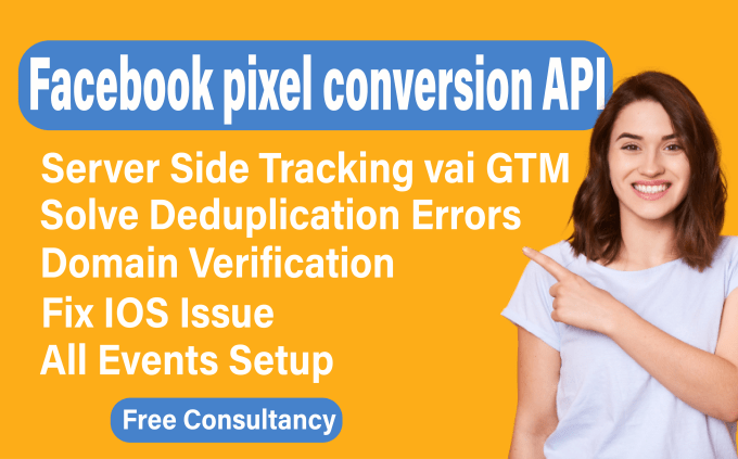 Gig Preview - Setup facebook pixel conversion API vai GTM, events, catalog