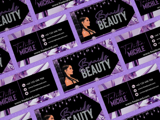 Gig Preview - Beautiful glitter feminine business card and signature logo with 3d mockup