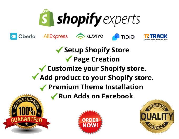 Gig Preview - Manage shopify store dropshipping, run ads, product fulfill and research