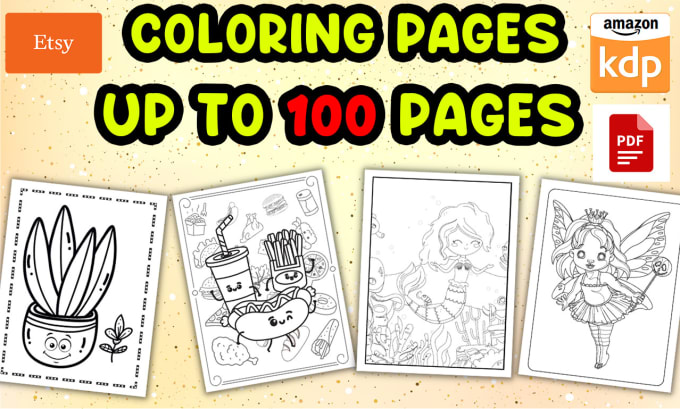 Gig Preview - Illustrate 100 coloring book pages for kdp or etsy