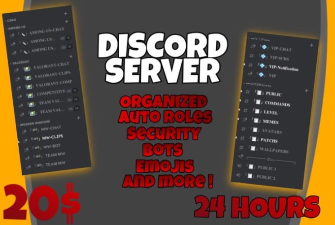 Gig Preview - Make an discord server for you