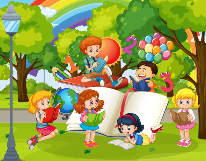 Gig Preview - Draw cute children story book illustration and formatting for kids