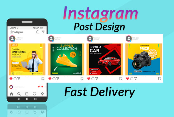 Gig Preview - Create 7 awesome instragram post design