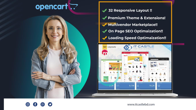 Gig Preview - Develop your ecommerce website with opencart