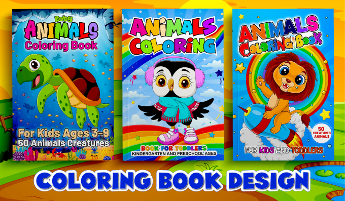 Gig Preview - Design amazon kdp coloring book with pages for kids