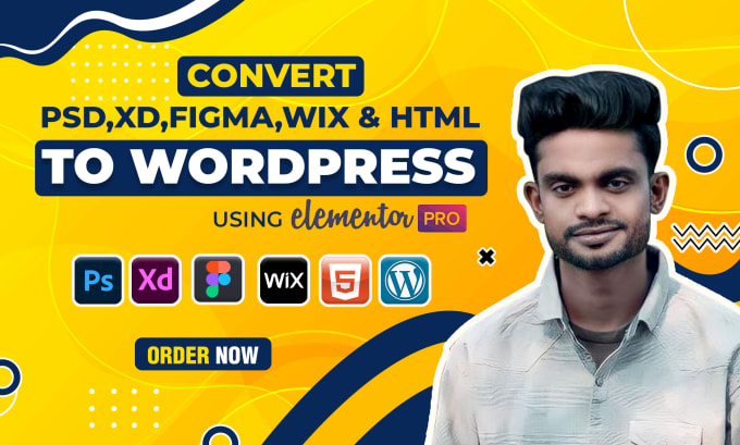 Gig Preview - Convert xd, PSD,  figma, HTML, wix to wordpress using elementor pro