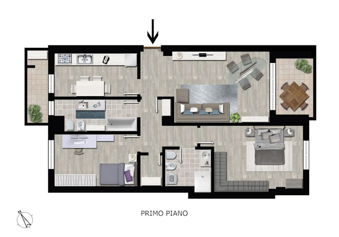 Gig Preview - Design esclusive realistic floorplans for real estate agencies