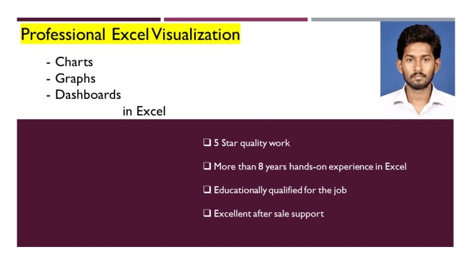 Gig Preview - Create excel charts, graphs, pivot tables and dashboards