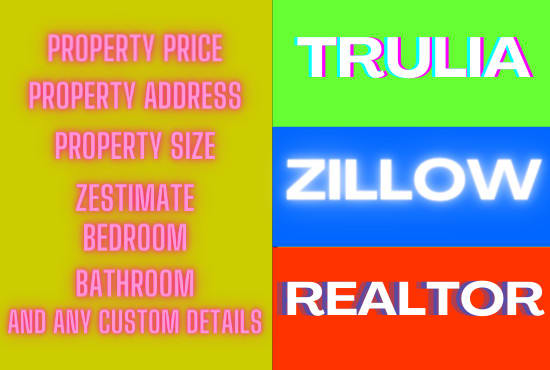 Gig Preview - Scrape zillow realtor trulia leads