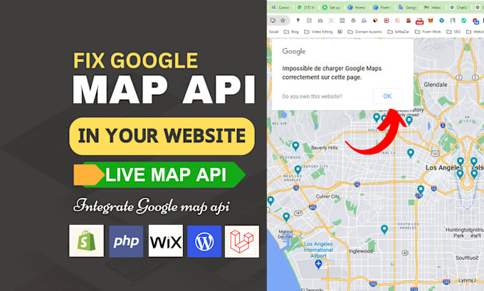 Gig Preview - Fix and integrate google map api in your website