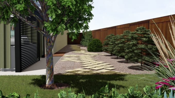 Gig Preview - Landscaping drawing, backyard, patio, terrace, garden design