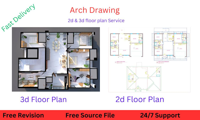 Gig Preview - Create 2d floor plan pdf to autocad for your house