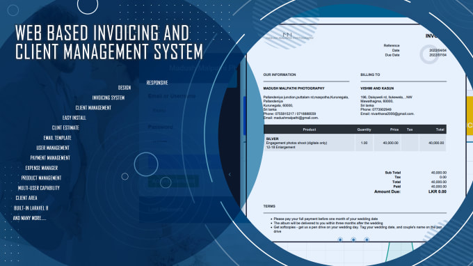 Gig Preview - Web based invoicing and client management system