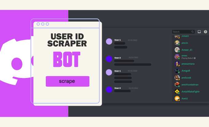 Gig Preview - Develop a bot that quickly finds user ids in discord