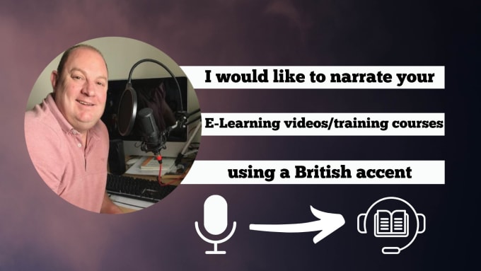 Gig Preview - Narrate your elearning videos or training courses